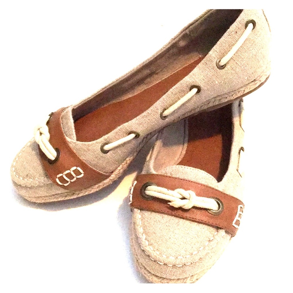 Brown boat shoes